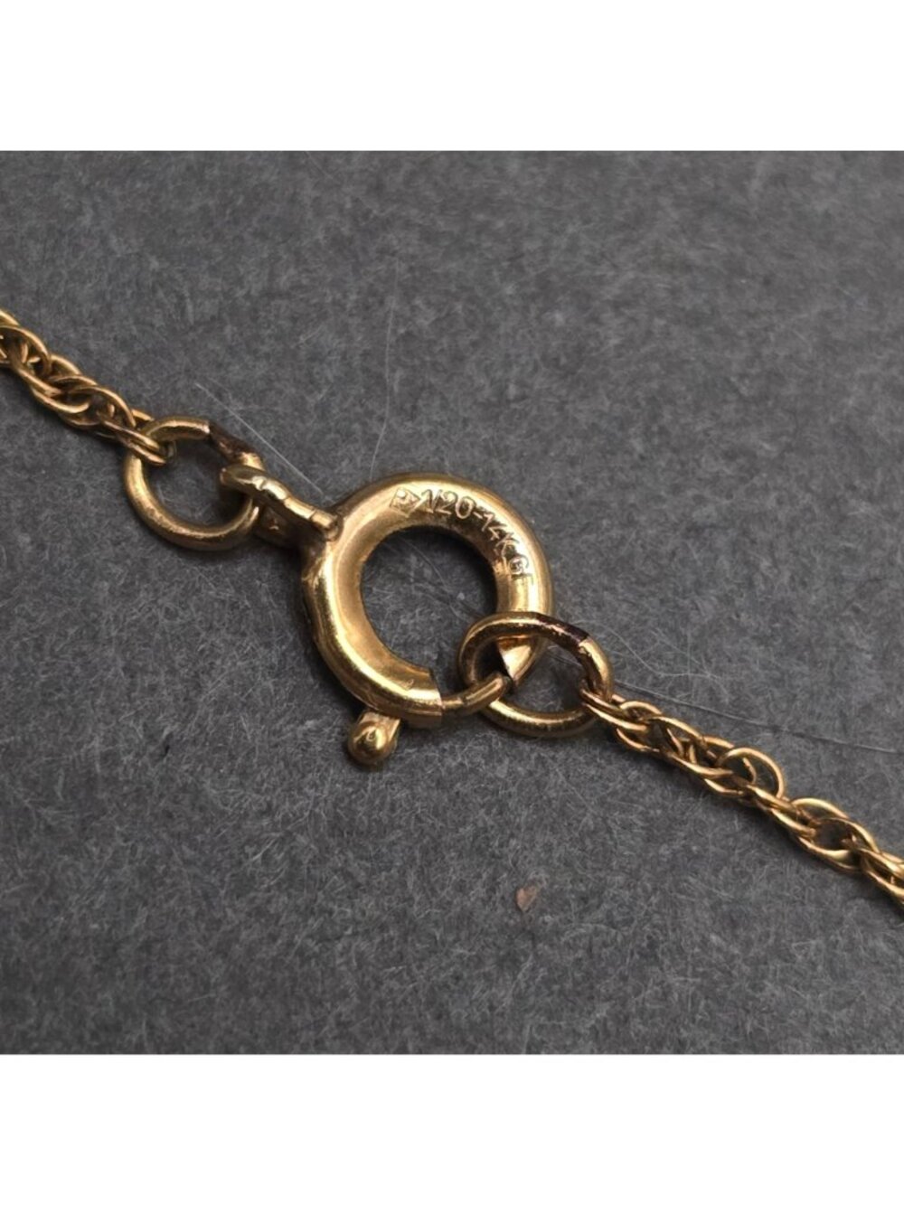 Vintage 14K Gold Filled Diamond Cross Necklace M Cartouche Pendant 19" - Picture 7 of 15